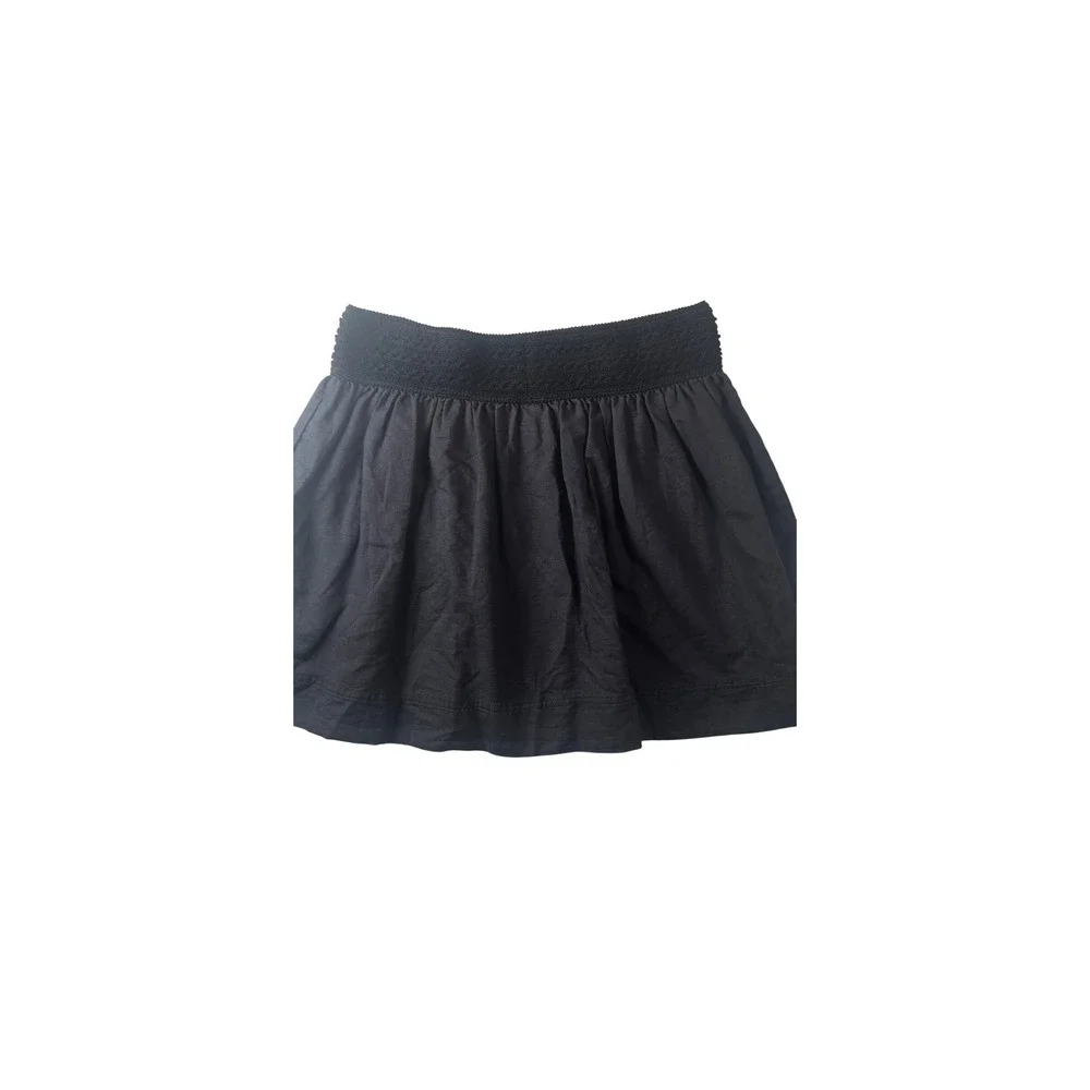 J.‎ Crew Large Smocked Mini Skirt Womens Gray Linen Lined Excellent